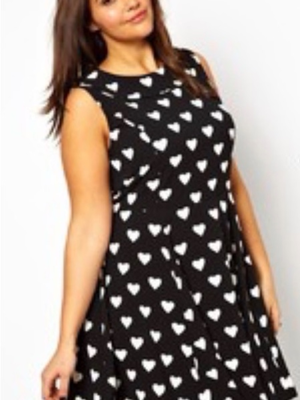 Alice and You Sleeveless Black Heart Print Dress